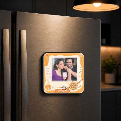 Personalized Raksha Bandhan Gift Customized Music Fridge Magnet with USB-C Rechargeable Sibling Blessing Gift for Bhaiya Behen Rakhi Surprise for Sister
